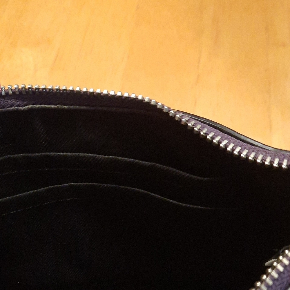 Coach Purple Leather Wristlet with Silver Hardware - Picture 5 of 6